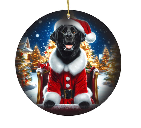 Black Labrador - Best of Breed DCR Christmas Tree Porcelain Ornament Double Sided