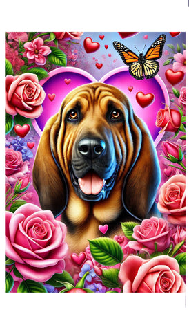 Bloodhound - Best of Breed DCR Valentines Day Outdoor House and Garden Flag