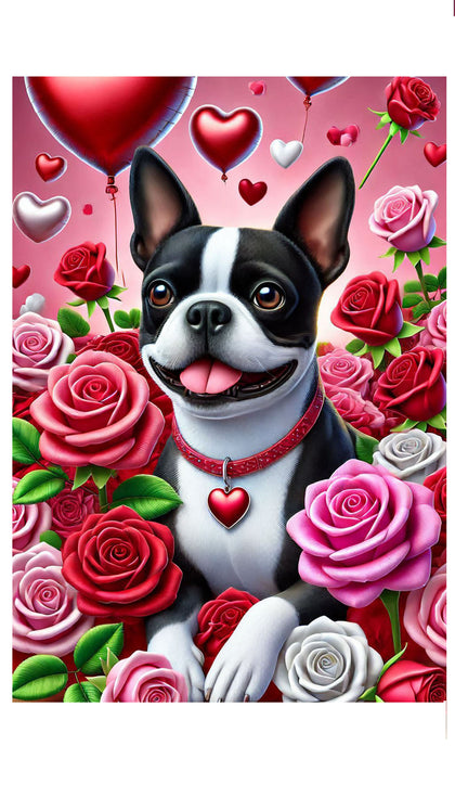 Boston Terrier - Best of Breed DCR Valentines Day Outdoor House and Garden Flag