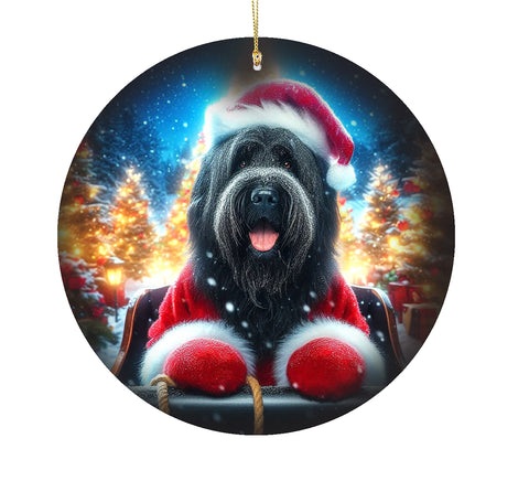 Briard Black -   Best of Breed DCR Christmas Tree Porcelain Ornament Double Sided
