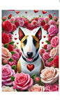 Bull Terrier Brown White - Best of Breed DCR Valentines Day Outdoor House and Garden Flag