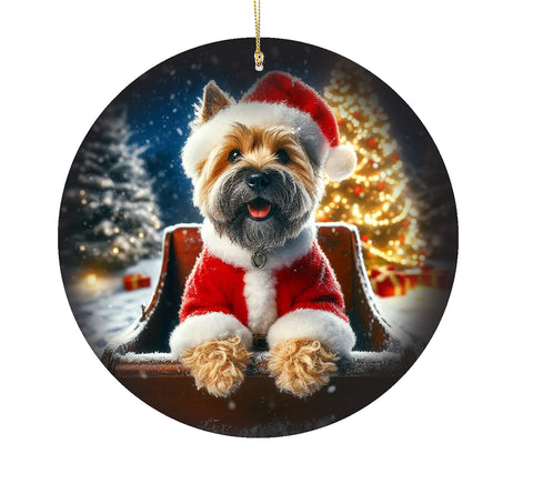 Cairn Terrier Fawn -  Best of Breed DCR Christmas Tree Porcelain Ornament Double Sided