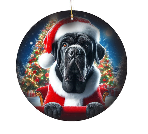 Cane Corso Black - Best of Breed DCR Christmas Tree Porcelain Ornament Double Sided