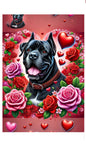 Cane Carso Black - Best of Breed DCR Valentines Day Outdoor House and Garden Flag