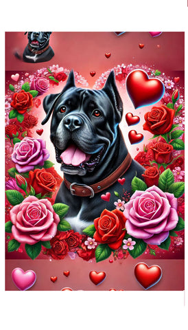 Cane Carso Black - Best of Breed DCR Valentines Day Outdoor House and Garden Flag