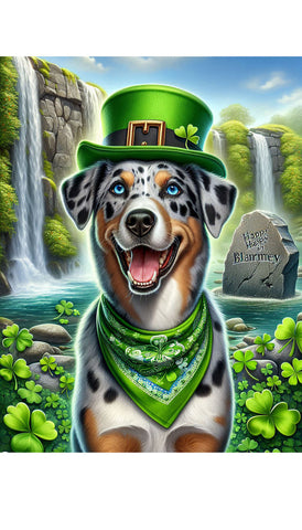 Catahoula Leopard Brown - Best of Breed DCR Saint Patricks Day Day Outdoor House and Garden Flag