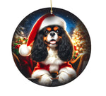Cavalier King Charles Black/Tan  - Best of Breed DCR Christmas Tree Porcelain Ornament Double Sided