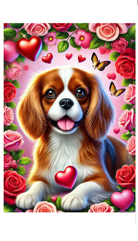 Cavalier King Charles Blenheim - Best of Breed DCR Valentines Day Outdoor House and Garden Flag