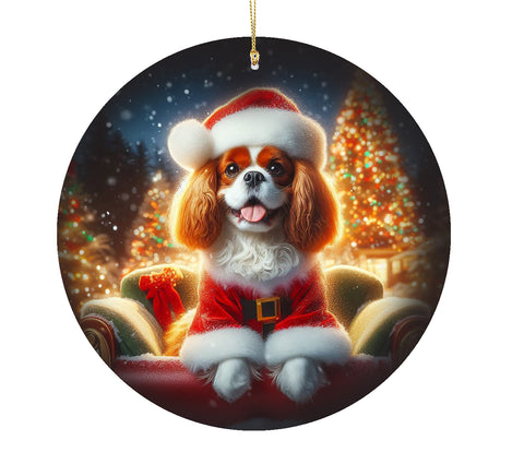 Cavalier King Charles Blenheim - Best of Breed DCR Christmas Tree Porcelain Ornament Double Sided