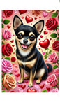 Chihuahua Black and Tan Smooth - Best of Breed DCR Valentines Day Outdoor House and Garden Flag