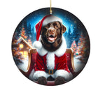 Chocolate Labrador  - Best of Breed DCR Christmas Tree Porcelain Ornament Double Sided