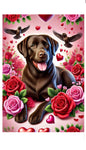 Chocolate Labrador - Best of Breed DCR Valentines Day Outdoor House and Garden Flag