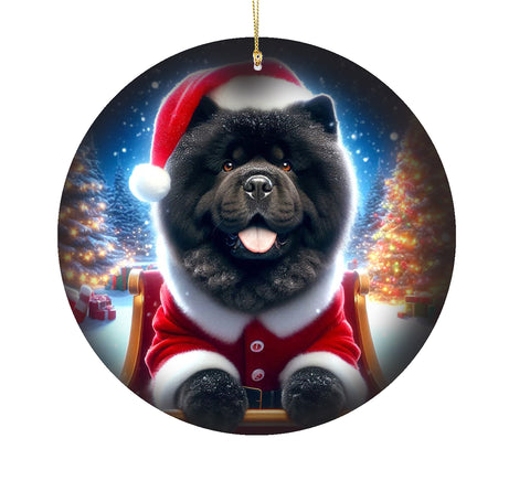 Chow Black - Best of Breed DCR Christmas Tree Porcelain Ornament Double Sided
