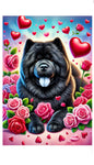 Chow Black - Best of Breed DCR Valentines Day Outdoor House and Garden Flag