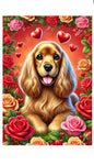 Cocker Spaniel Buff  - Best of Breed DCR Valentines Day Outdoor House and Garden Flag