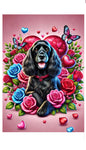 Cocker Spaniel Black - Best of Breed DCR Valentines Day Outdoor House and Garden Flag