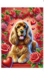 Cocker Spaniel Chocolate  - Best of Breed DCR Valentines Day Outdoor House and Garden Flag