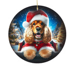Cocker Spaniel Buff - Best of Breed DCR Christmas Tree Porcelain Ornament Double Sided