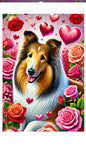 Collie Sable -  Best of Breed DCR Valentines Day Outdoor House and Garden Flag