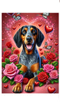 Blue Tick Coonhound -  Best of Breed DCR Valentines Day Outdoor House and Garden Flag