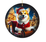 Corgi Pembroke Fawn -  Best of Breed DCR Christmas Tree Porcelain Ornament Double Sided