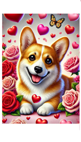 Corgi Pembroke Fawn -  Best of Breed DCR Valentines Day Outdoor House and Garden Flag