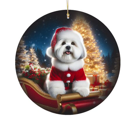 Coton De Tulear -  Best of Breed DCR Christmas Tree Porcelain Ornament Double Sided