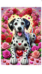 Dalmatian Black and White - Best of Breed DCR Valentines Day Outdoor House and Garden Flag