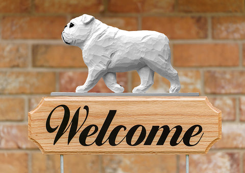 English Bulldog White -  Michael Park Collection Dog in Gait Welcome Stake