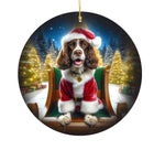 Springer Spaniel Liver White - Best of Breed DCR Christmas Tree Porcelain Ornament Double Sided