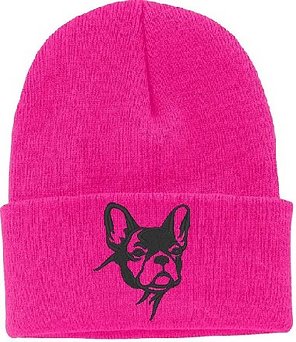 French Bulldog - Embroidered Knit Hats