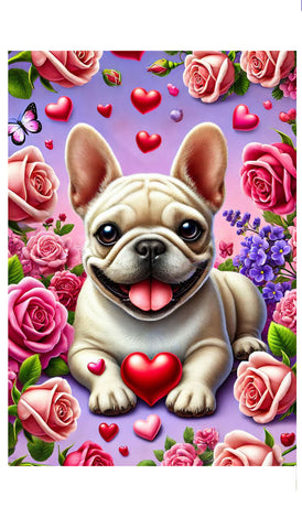 French Bulldog Cream - Best of Breed DCR Valentines Day Outdoor House and Garden Flag