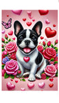 French Bulldog Black and White - Best of Breed DCR Valentines Day Outdoor House and Garden Flag