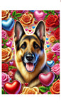 German Shepherd  - Best of Breed DCR Valentines Day Outdoor House and Garden Flag