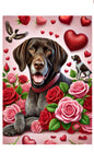 German Shorthair Pointer - Best of Breed DCR Valentines Day Outdoor House and Garden Flag