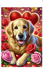 Golden Retriever - Best of Breed DCR Valentines Day Outdoor House and Garden Flag