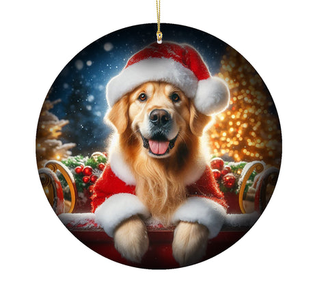 Golden Retriever - Best of Breed DCR Christmas Tree Porcelain Ornament Double Sided