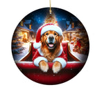 Golden Retriever Red -  Best of Breed DCR Christmas Tree Porcelain Ornament Double Sided