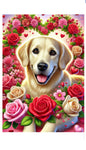 Golden Retriever Blonde - Best of Breed DCR Valentines Day Outdoor House and Garden Flag