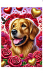 Golden Retriever Red - Best of Breed DCR Valentines Day Outdoor House and Garden Flag