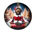 Goldendoodle Chocolate -  Best of Breed DCR Christmas Tree Porcelain Ornament Double Sided