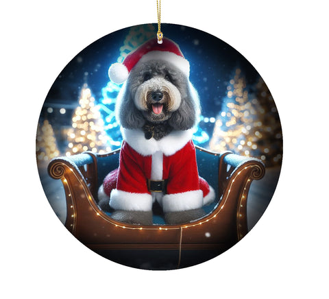 Goldendoodle Grey -  Best of Breed DCR Christmas Tree Porcelain Ornament Double Sided