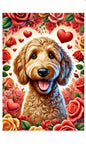 Goldendoodle Apricot - Best of Breed DCR Valentines Day Outdoor House and Garden Flag