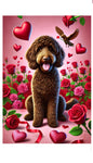 Goldendoodle Chocolate - Best of Breed DCR Valentines Day Outdoor House and Garden Flag