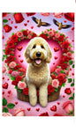 Goldendoodle Blonde - Best of Breed DCR Valentines Day Outdoor House and Garden Flag