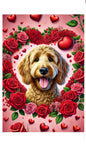 Goldendoodle Red - Best of Breed DCR Valentines Day Outdoor House and Garden Flag