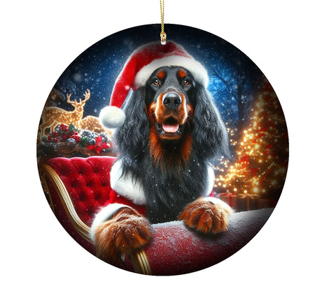 Gordon Setter -  Best of Breed DCR Christmas Tree Porcelain Ornament Double Sided
