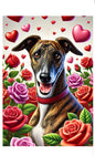 Greyhound Brindle - Best of Breed DCR Valentines Day Outdoor House and Garden Flag