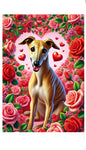 Greyhound Fawn - Best of Breed DCR Valentines Day Outdoor House and Garden Flag