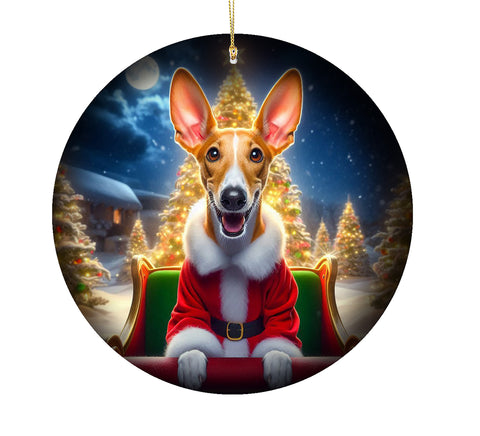Ibizan Hound -  Best of Breed DCR Christmas Tree Porcelain Ornament Double Sided